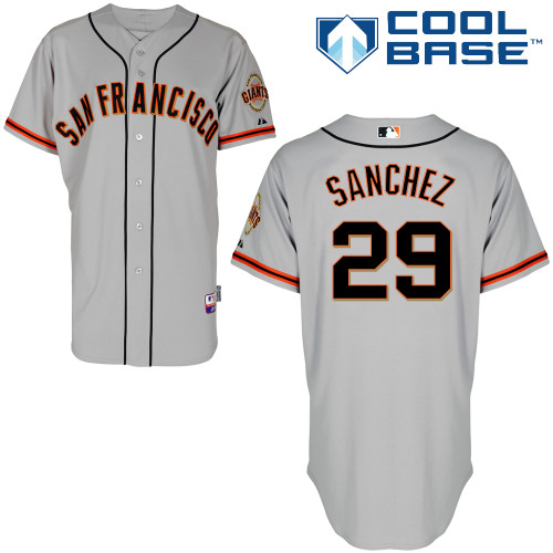 Hector Sanchez #29 MLB Jersey-San Francisco Giants Men's Authentic Road 1 Gray Cool Base Baseball Jersey